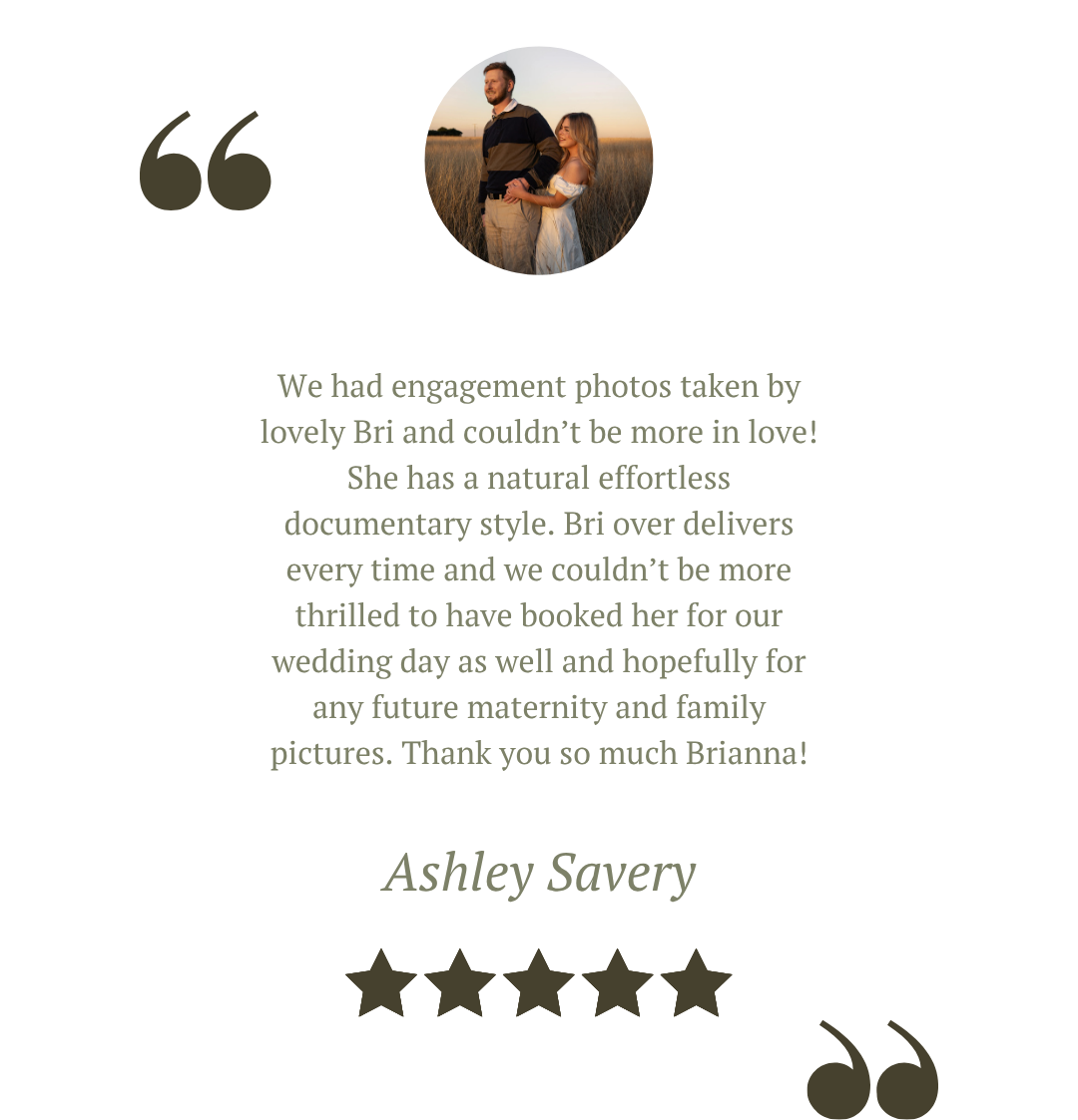 Ipswich resident gives 5-star review for engagement photographer - Brianna McChesney